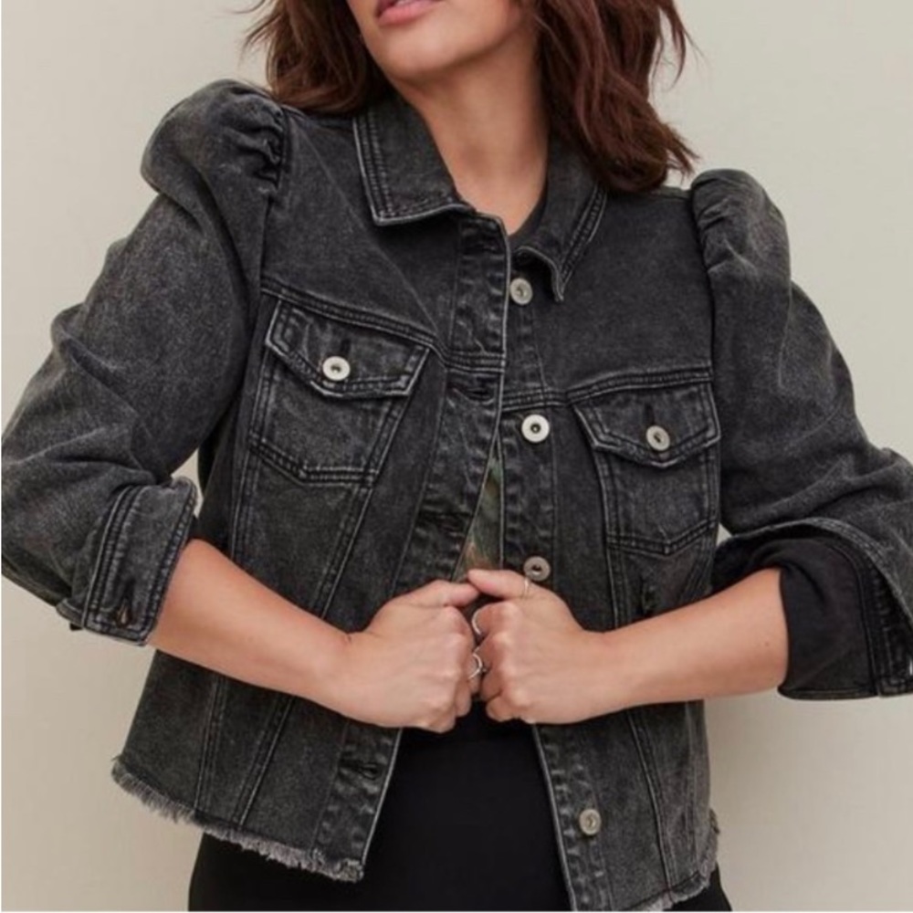 Torrid puff sleeve denim jacket